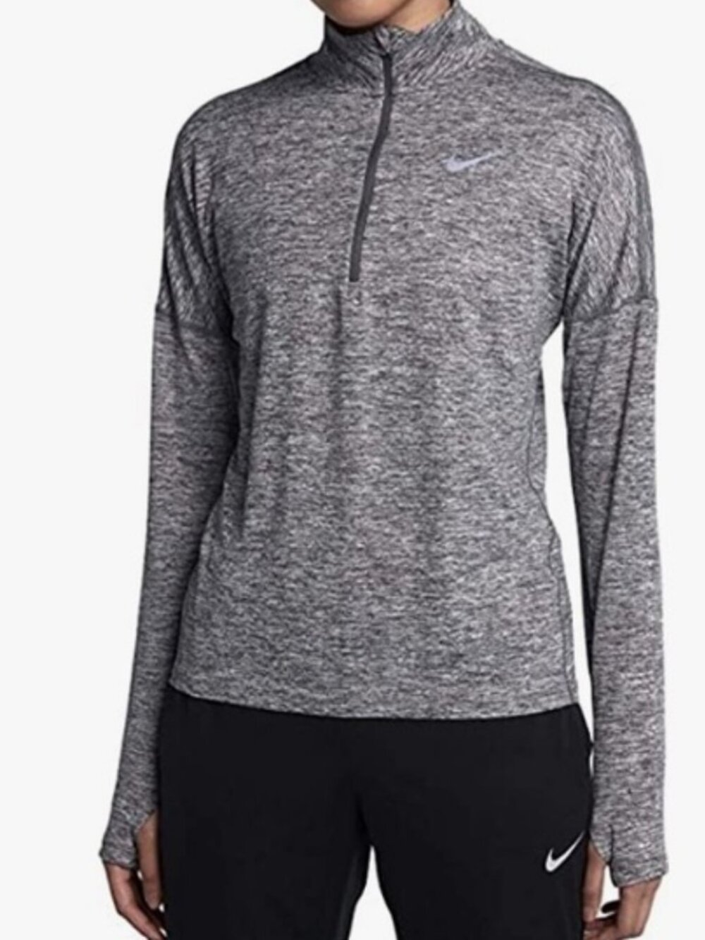NWT Grey Nike Dri-Fit 1/2 Zip Top Womens Large